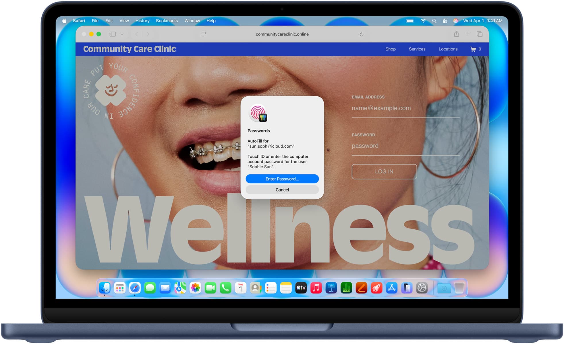 MacBook Neo usando autenticação segura no Safari